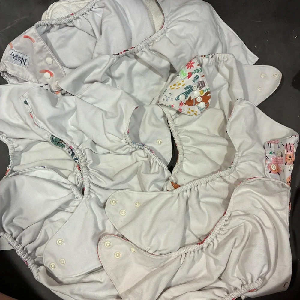 Noras Nursery Wegreeco AlvaBaby Cloth Diaper Lot Pocket Inserts Floral Animal OS